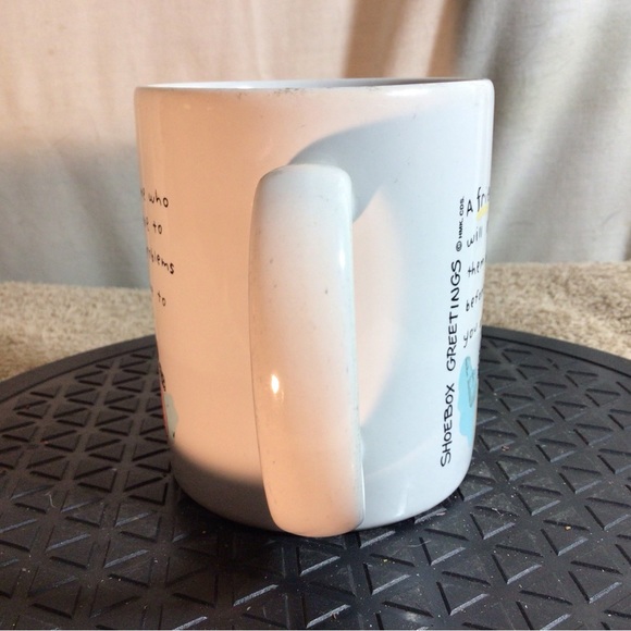 Shoebox Greetings A FRIEND IS SOMEONE WHO… White W/Blk Ceramic Coffee/Tea Mug - Picture 7 of 11